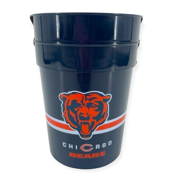 NFL Chicago Bears Logo Team Spirit 2-Pack Navy Plastic Drinking Cups 25 fl oz - Picture 1 of 7